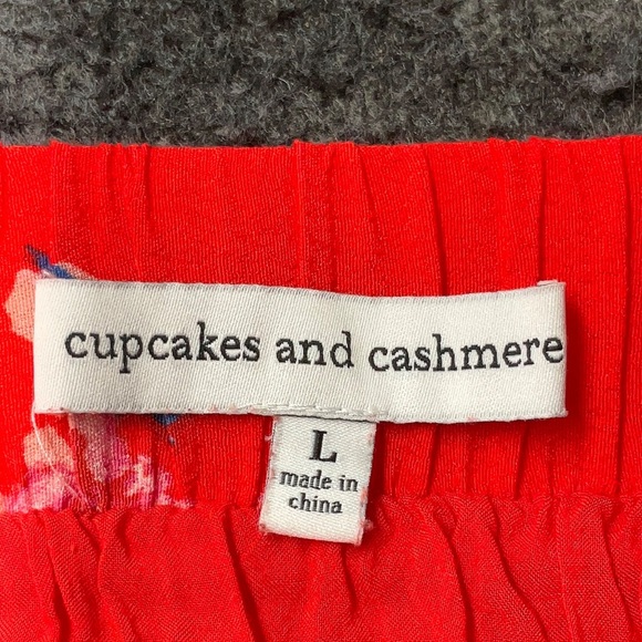 Cupcakes and Cashmere Elisa Skirt in Poppy Red Ruffle Floral Size Large L - Picture 5 of 7